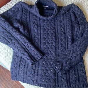Land’s End ladies blue cable sweater